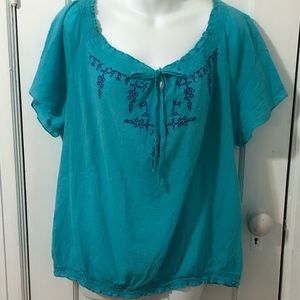 Ladies Faded Glory Short Sleeve Casual Blouse